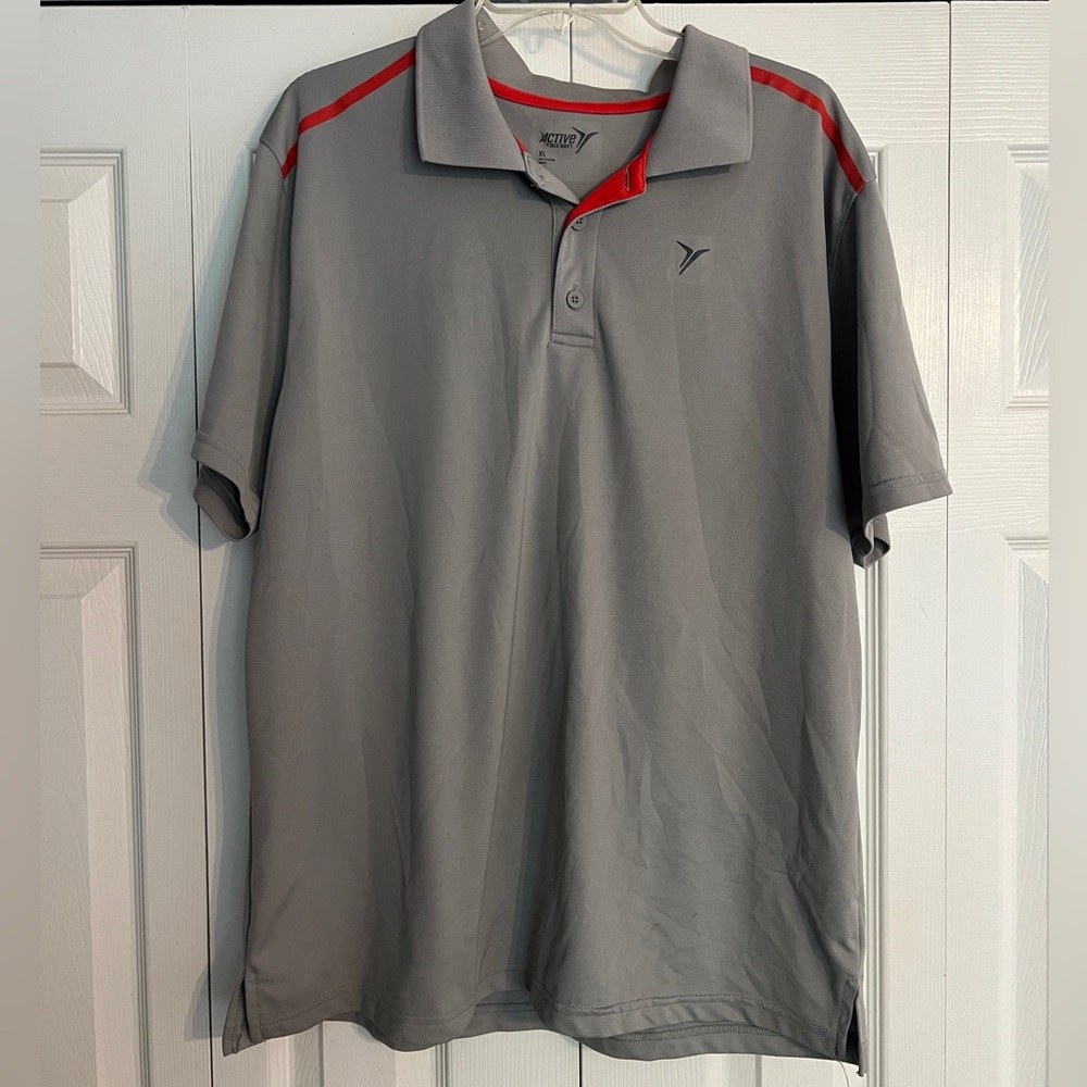 Gray and Red Men's Polo Shirt